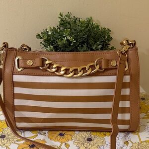 Emma Fox Brown and Cream Striped women’s Crossbody Bag